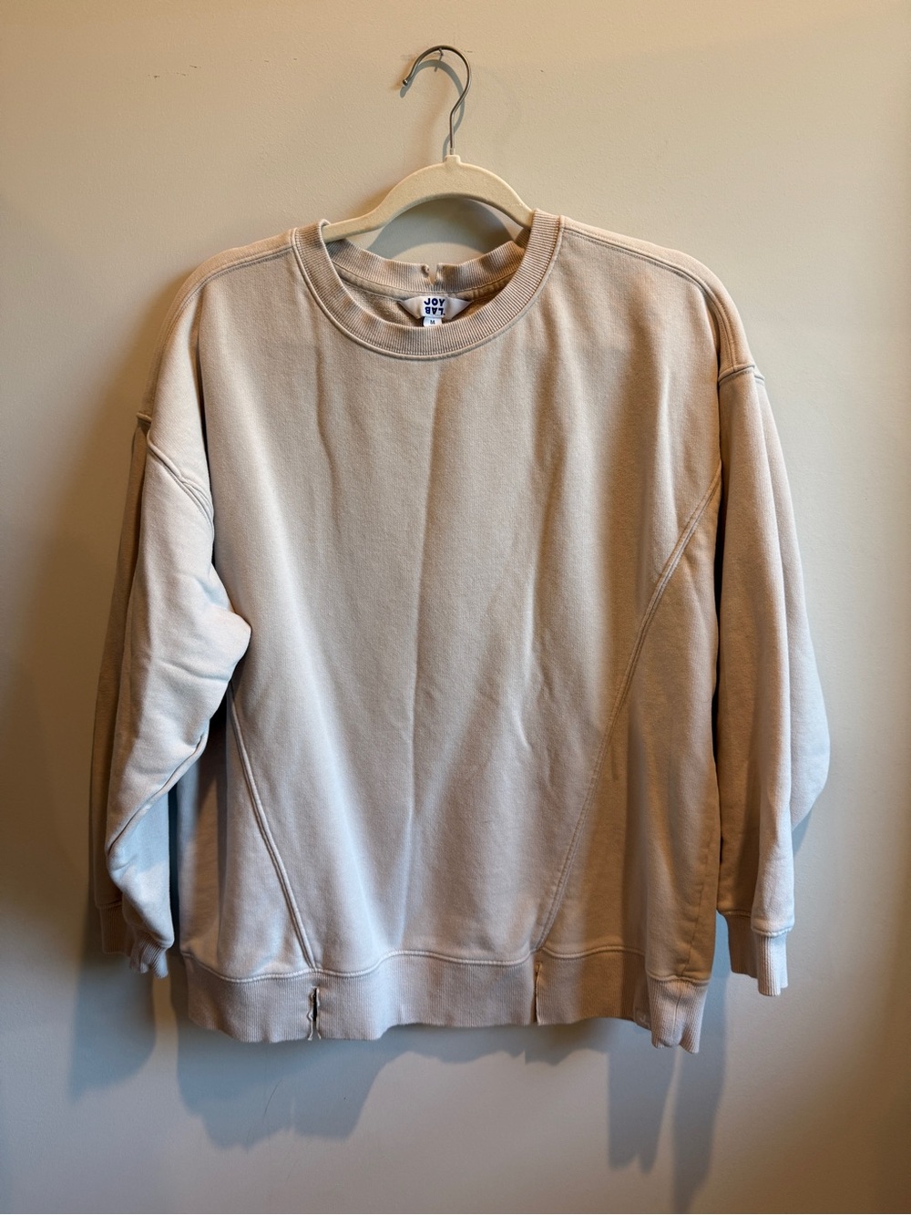 JoyLab Oversized Crewneck Sweatshirt in Light Beige